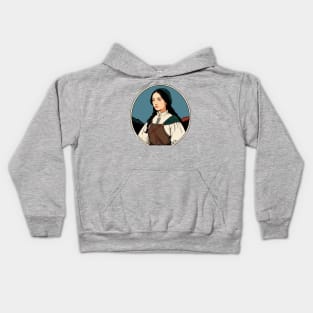 Young Medieval Peasant Woman Kids Hoodie